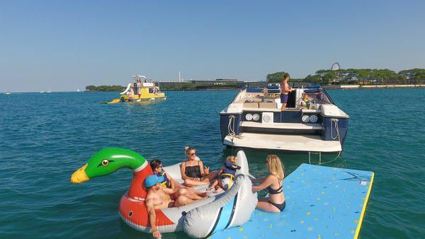 Make a splash with our inflatable swim pads, adding excitement to your day out on the lake!