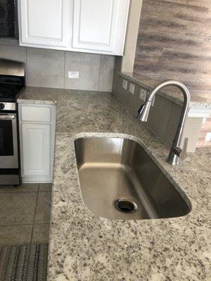 Our countertop with our free sink!!