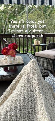 Sitting on the covered porch