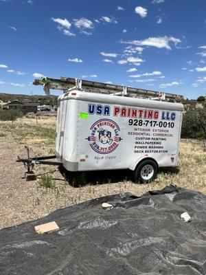 USA Painting Trailer: left on my property. Owner doesn't even have the decency to come pick it up!