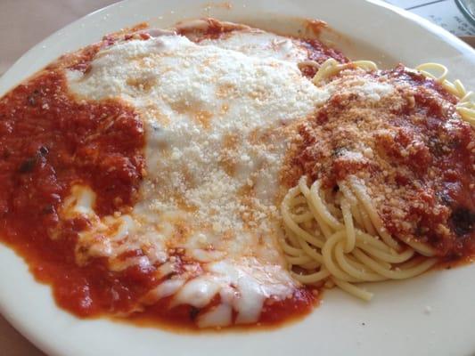 Chicken parmigiana lunch portion!