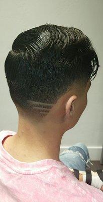 Steps with a tapered combover.