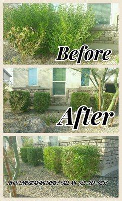 Need landscaping done? Do you have a lot of weeds from the rain? 
Give me a call 623-261-9337