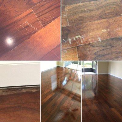 Wood floor restoration Before and after Satisfied We are certified, insured and licensed for your protection.We accept debit and credit card