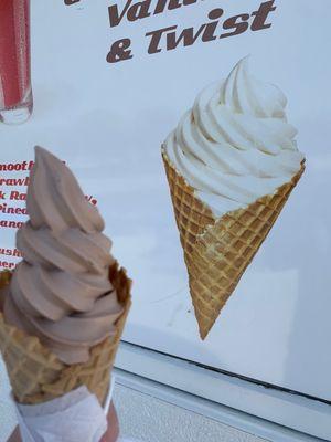 Chocolate waffle cone