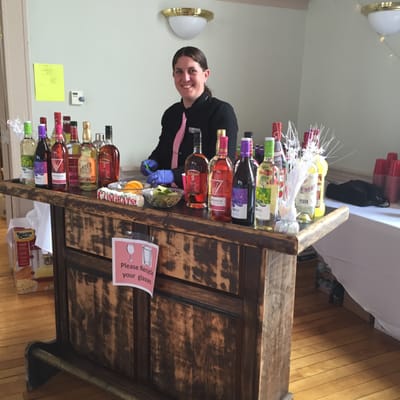 Faith, our top notch bartender, getting the bar ready to go.