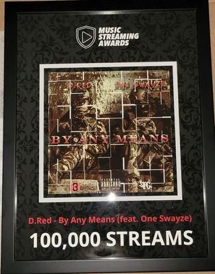 Award for the company's first single to reach 100k in streaming!