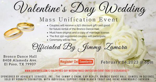 Are you looking for something memorable for Valentine's Day but have a small budget? Sign up on Eventbrite for a free wedding ceremony.