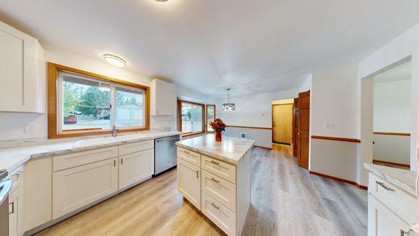 Another view of the Kitchen and dining-room  of a Remodel Job by Merritt Builders