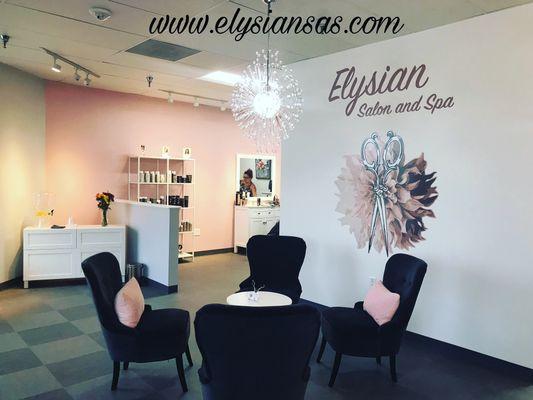 Waiting Area at Elysian Salon and Spa Lenexa, KS