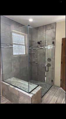 Tiled shower