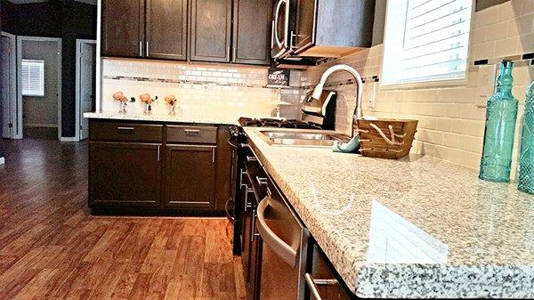 White granite counters!