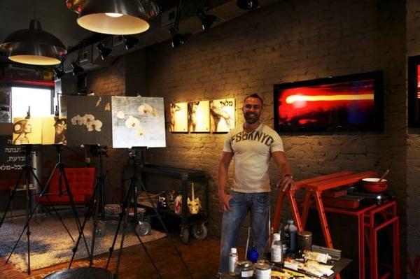 Miguel Lem in his lemdesign art studio.