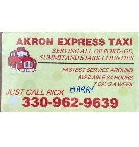 Harry's business card. Rick is Harry's dad and started the taxi business.