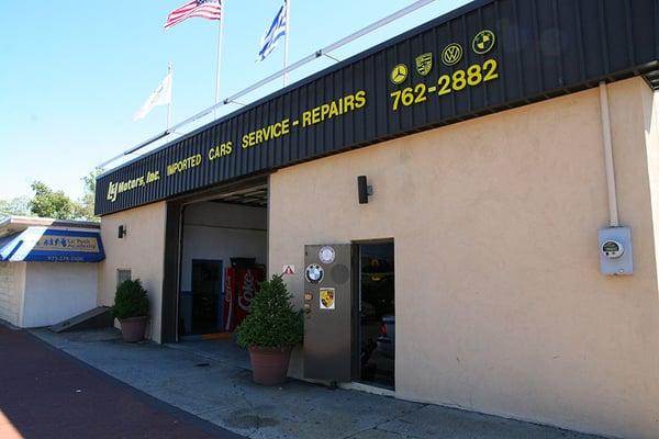 Front entrance to garage.