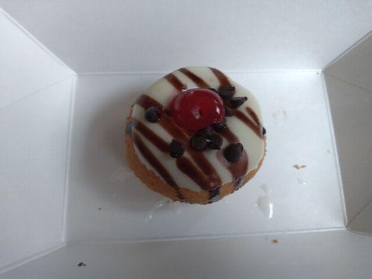 This is a banna split donut.