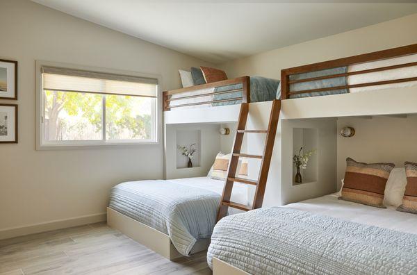 Custom bunk room for a large family's vacation home.