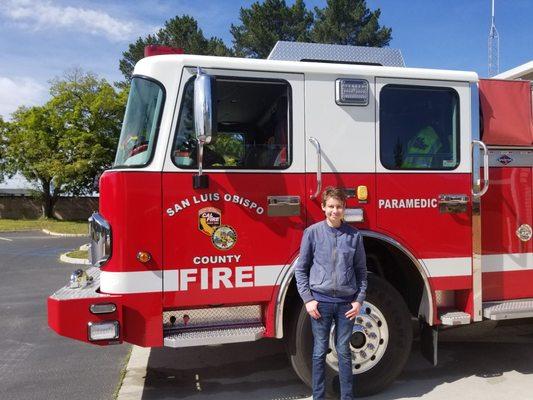 Me in front of SLO county fire engine 20