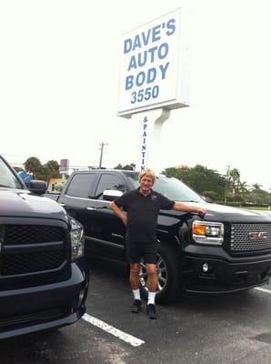 Ed in front of Dave's Auto Body. Thank you, Ed.