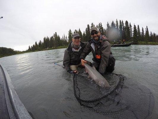 Kevin with one of many fine King Salmon on the Spey Rod!