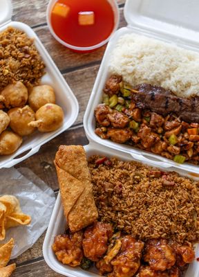 Three different lunch combination plates