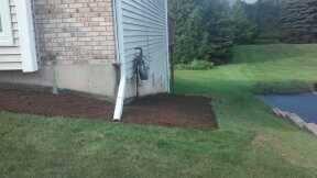 Residential Overgrown Shrubs: AFTER CLEANUP and mulch installation