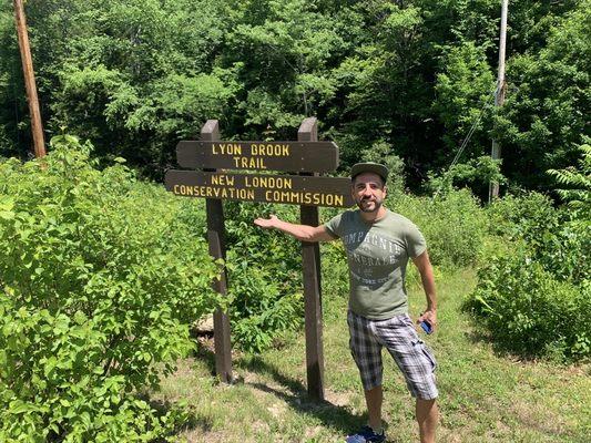 Entrance to Lyon Brook Trail on Tressle Ridge Road