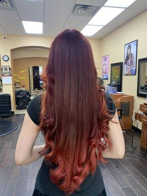 Red color by Lisa Appointment  832-275-1033