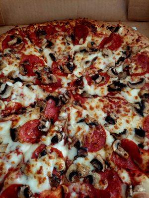 Pepperoni and mushrooms