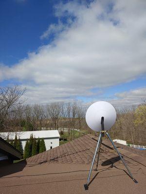 Point to point and Satellite Internet dish installation