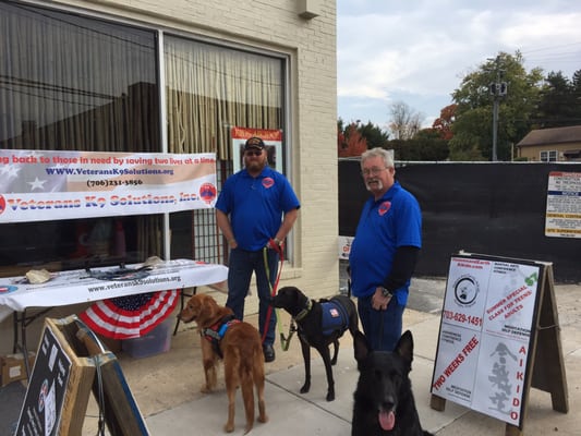 Raising money for service dogs and veterans.