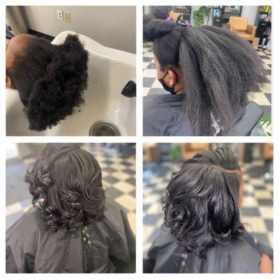 Natural Hair/ Silk Press