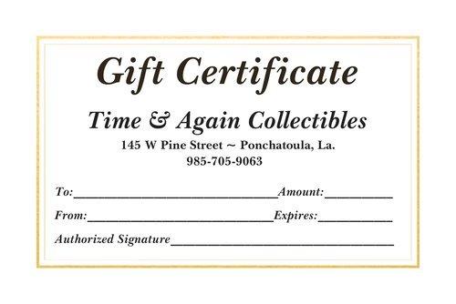 Gift Certificates available!