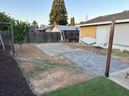 Foundation for 10x20 pad, drainage and additional patio