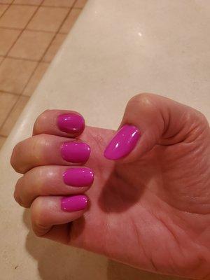 Pretty and strong acrylic nails.