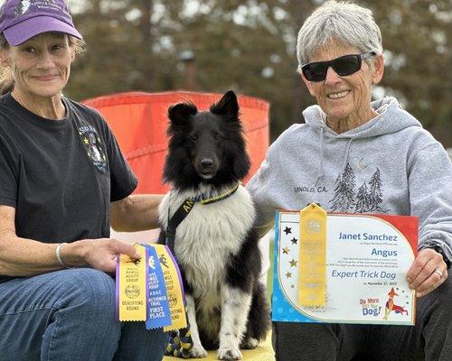 Michelle Butler with Angus and Jan