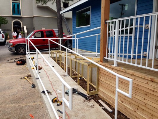 Custom built handrails.