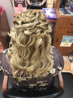 Bridesmaid for a wedding hairstyle