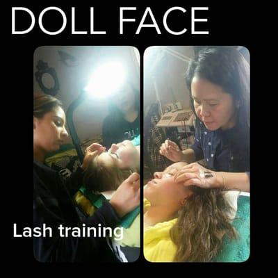 Lash training at Doll Eyes today