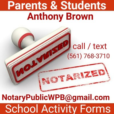 Parents get your kid's school activities form notarized