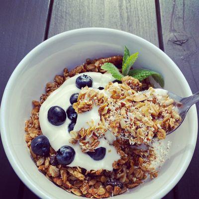 Housemade granola, yogurt (dairy free avail.), berries - during brunch hours