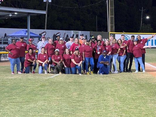 Staff at a local baseball game