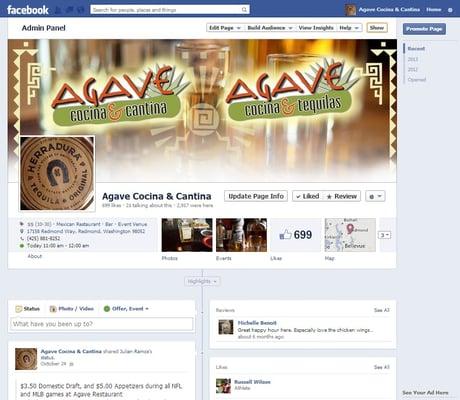 Agave Cocina & Cantina Facebook page