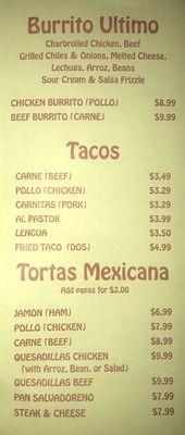 Burrito Ultimo, Tacos, Tortas Mexicana!
Follow us on IG: @delicioso.wheaton
Call to order: (301) 949-5060