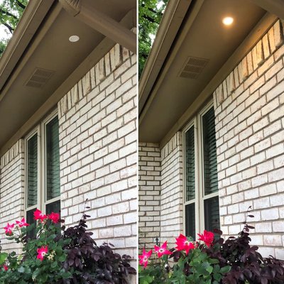 Exterior accent lighting.