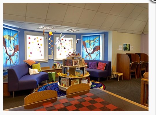 Reading nook at the Oxford Public Library