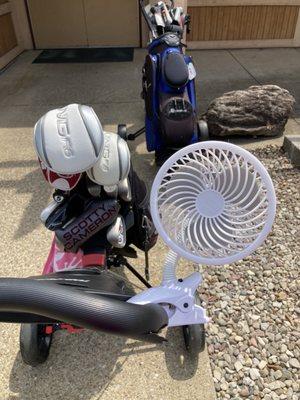 Stroller fan for this sweaty girl.