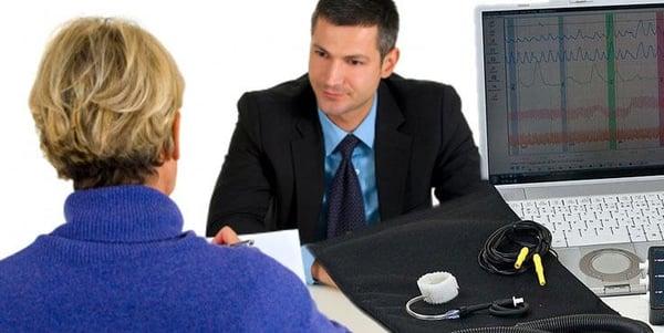 Examiner Masters interviewing a police applicant