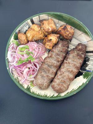 Beef Kebab, chicken shashlik