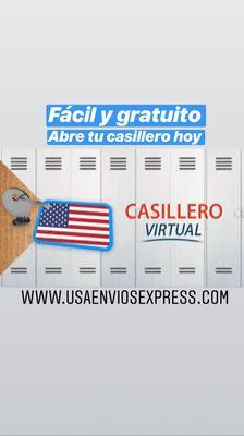 Casilleros virtuales totalmente gratis. Compra en USA y recíbelo en la puerta de casa u oficina